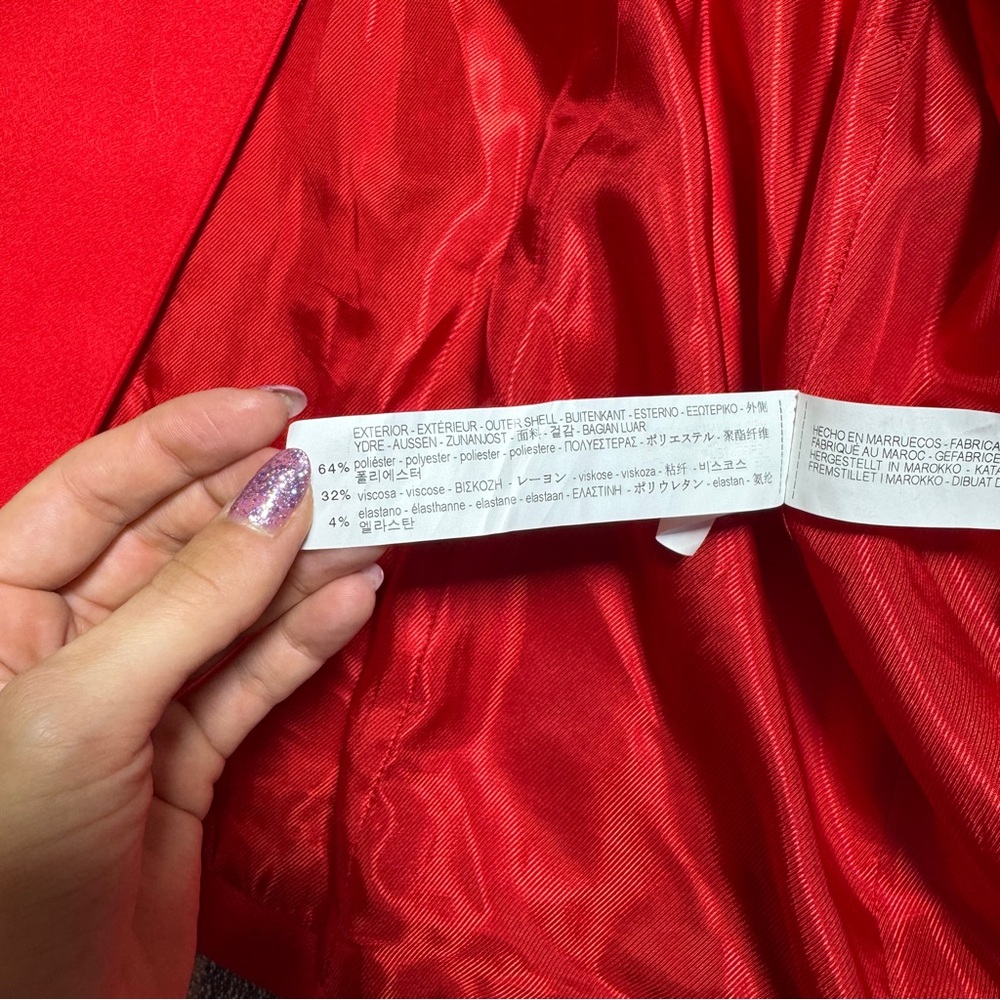 Zara Basic Elegant Red Single Snap Long Sleeve Co… - image 6